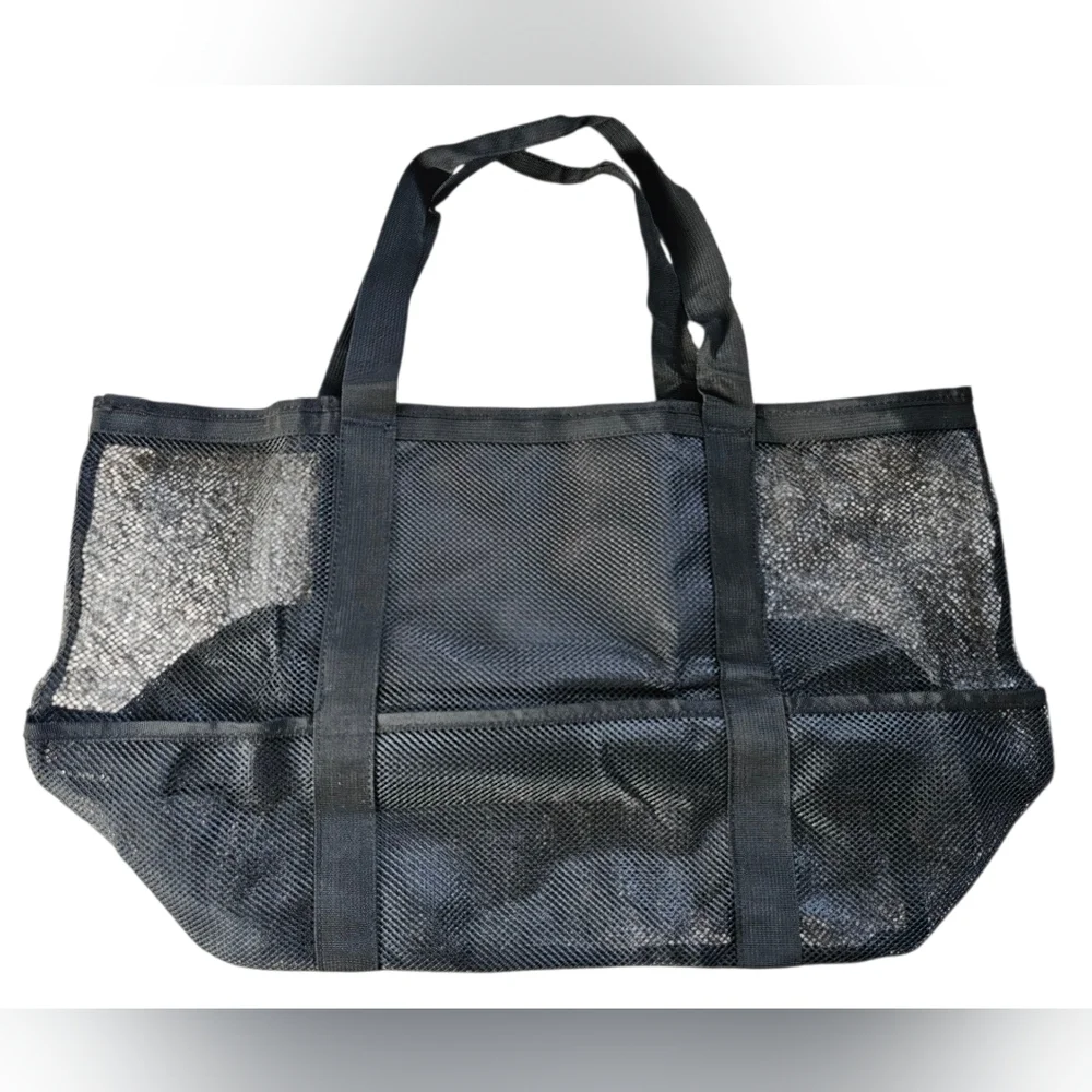 Black Mesh Beach Bag Tote.  New With Out Tags.